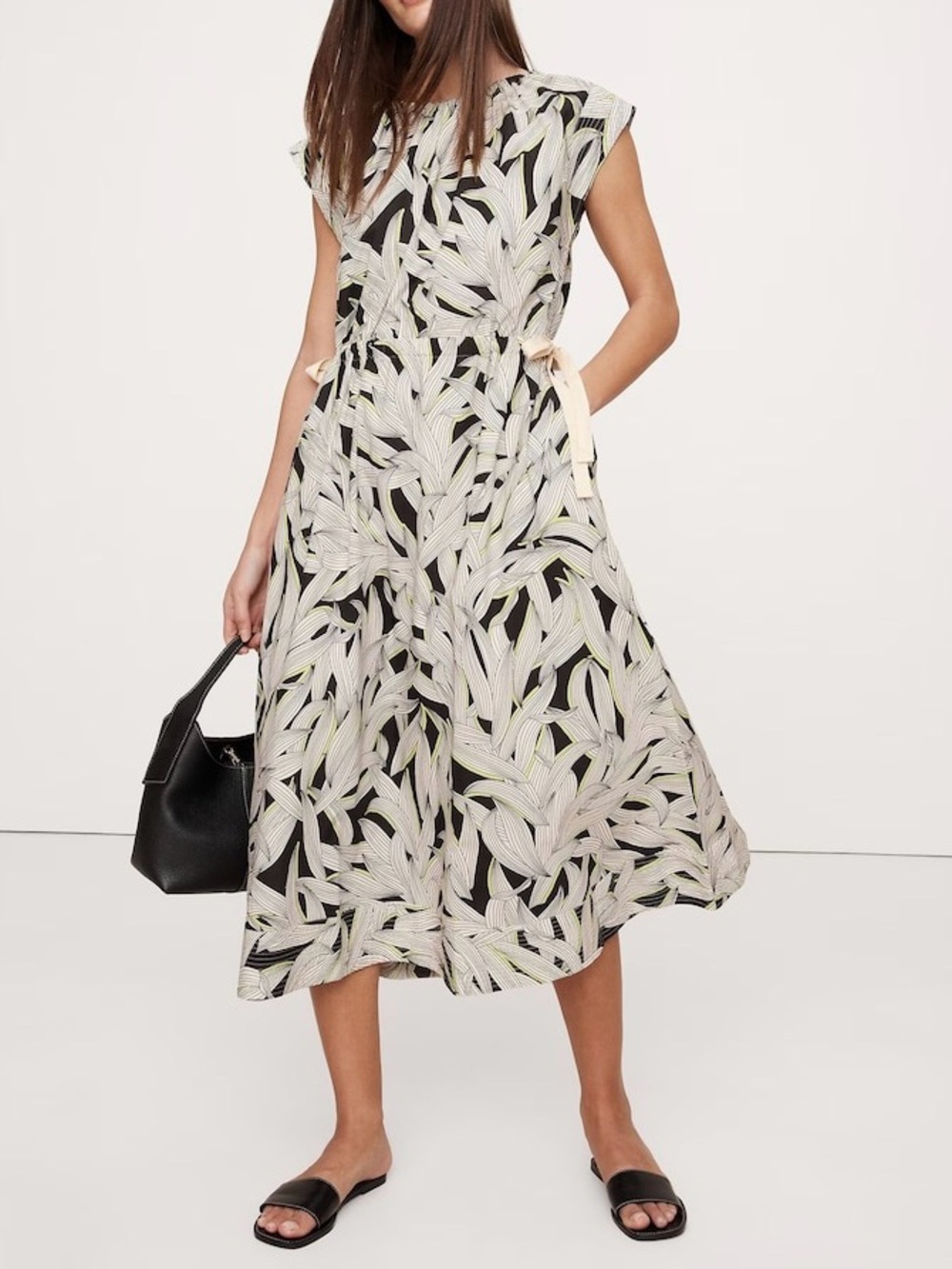 Banana Republic | Cotton Poplin Tie-Waist Midi Dress